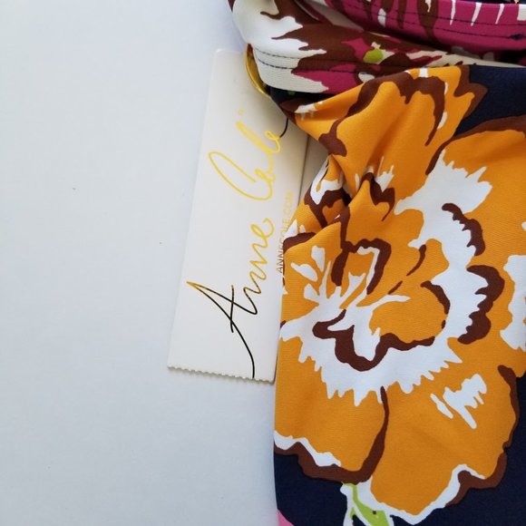 Anne Cole Tropical Bloom Twist Front Tankini Swim Top - Picture 8 of 9